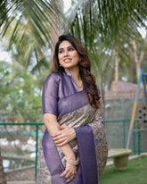 Gorgeous Soft Banarasi Silk Purple Saree